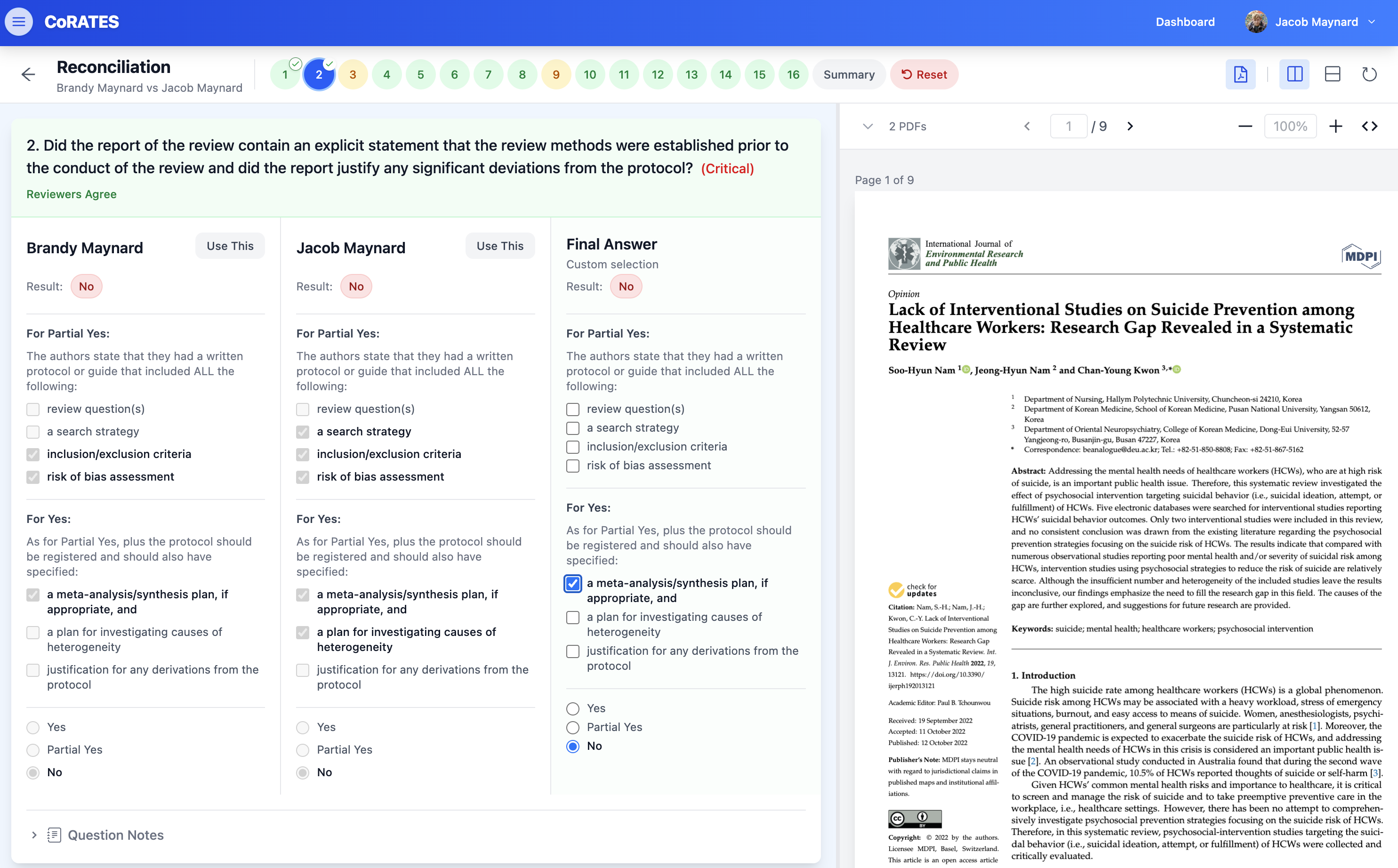 Real-time collaboration and reconciliation progress